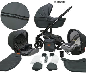 Детская универсальная коляска Mikrus Comodo Silver  2 в 1